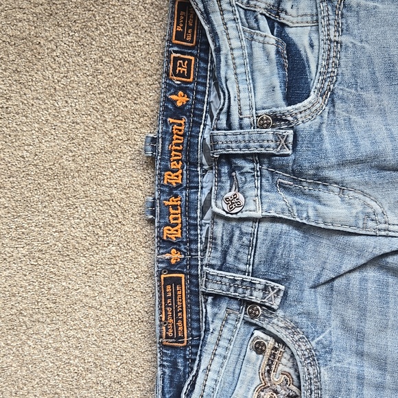 Men’s Rock Revival Pevey Slim Straight 32/32 - Picture 2 of 4